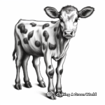 Holstein Calf Coloring Pages: Black and White Spotted 3