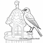 Homely Barn Swallow in Bird Cage Coloring Pages 1