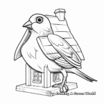 Homely Barn Swallow in Bird Cage Coloring Pages 2