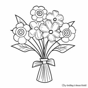 Homemade DIY Paper Flower Bouquet Coloring Pages 1