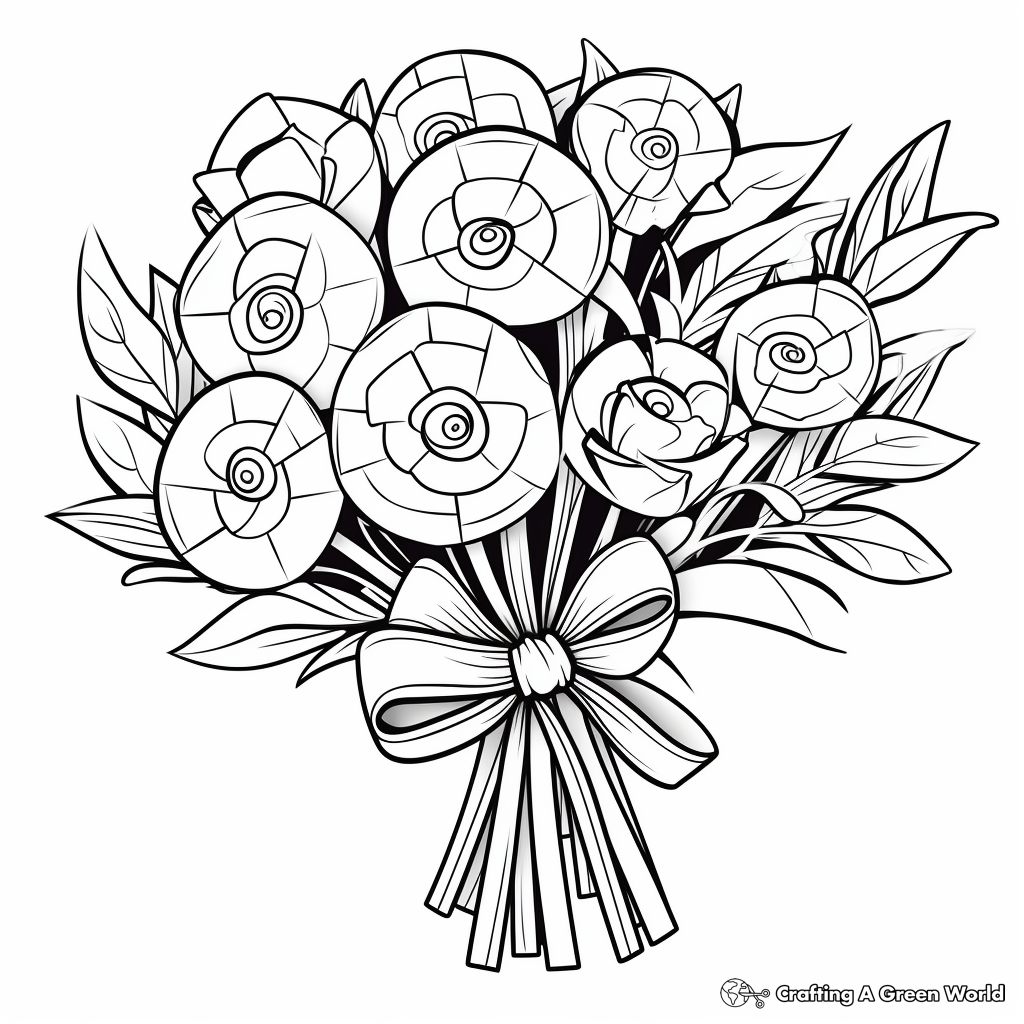 Homemade DIY Paper Flower Bouquet Coloring Pages 2