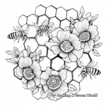 Honeycomb with Various Flowers Coloring Pages 2