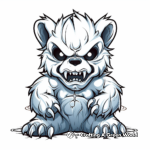 Horror Film Style Bear Coloring Pages 1