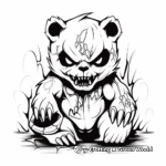 Horror Film Style Bear Coloring Pages 2