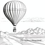 Hot-Air Balloon and Landscape Coloring Pages 1