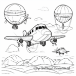 Hot Air Balloons and Airplanes Coloring Pages 3