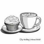 Hot Latte with Artful Foam Coloring Pages 1