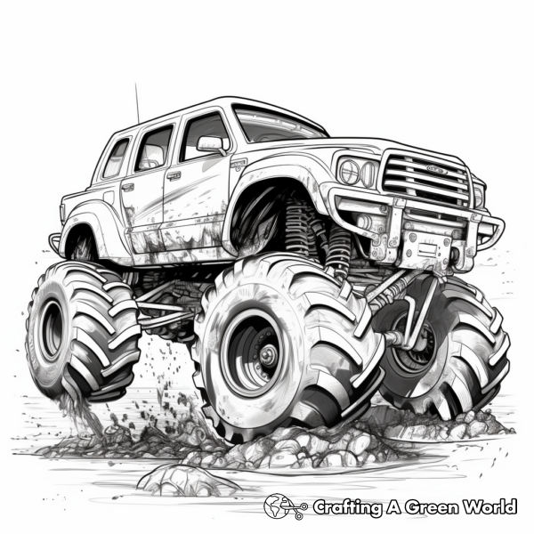 Mud Truck Coloring Pages - Free &amp; Printable!
