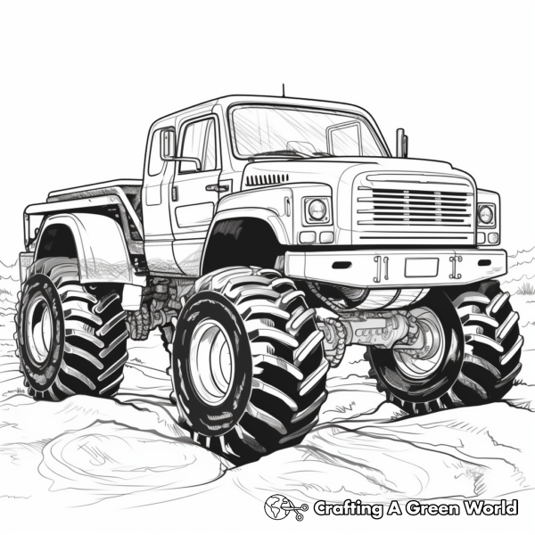 Mud Truck Coloring Pages - Free &amp; Printable!