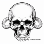 Human Skull with Snake Tattoo Coloring Pages 3