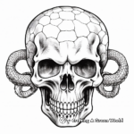 Cráneo humano con tatuaje de serpiente Páginas para colorear 4