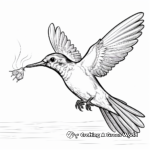 Hummingbird Feeding Action Coloring Pages 4