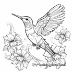 Hummingbirds and Blooming Flowers Coloring Pages 1