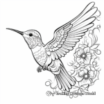 Hummingbirds and Blooming Flowers Coloring Pages 4