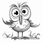 Humorous Cartoon Wren Coloring Pages 1