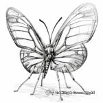 Hyper-Realistic Glasswing Butterfly Coloring Pages 3