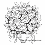 I Love You' Rose Bouquet Coloring Pages for Adults 1