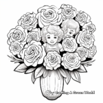 I Love You' Rose Bouquet Coloring Pages for Adults 3