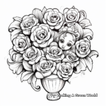 I Love You' Rose Bouquet Coloring Pages for Adults 4