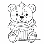 Ice cream Cupcake Coloring Pages 1