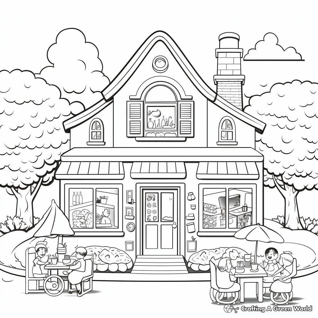 Ice Cream Shop Visit Summer Bucket List Coloring Pages 3