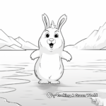 Ice-Hopping Arctic Hare Coloring Pages 1