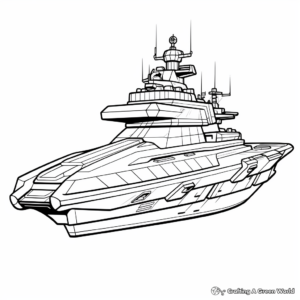 Iconic Warships: Yamato Battleship Coloring Pages 3