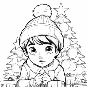 Icy Blue Christmas lights Coloring Pages 1