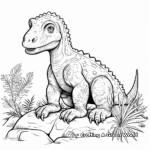 Iguanodon Dinosaur in the Wild Coloring Pages 3