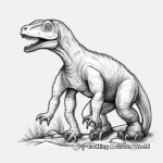 Iguanodon Dinosaur in the Wild Coloring Pages 4