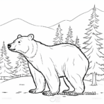 Illustrative Black Bear Silhouette Coloring Pages 2