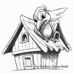 Illustrative Macaw in a Birdhouse Coloring Pages 3