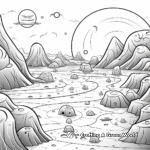 Páginas para colorear de planetas alienígenas vacíos imaginarios 1
