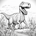 Imaginative Albertosaurus in Fantasy World Coloring Pages 1