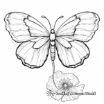 Impressive Half Butterfly, Half Poppy Coloring Pages 1
