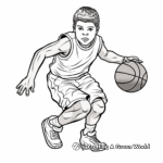 In-Action Basketball Player Coloring Pages 1