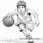 In-Action Basketball Player Coloring Pages 2