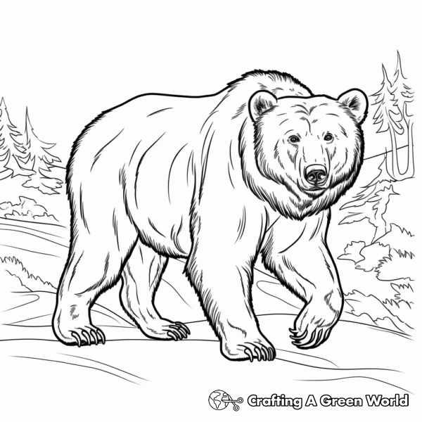 In-depth Grizzly on The Prowl Coloring Pages 3
