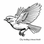 In-Flight Oriole Coloring Page 1