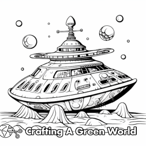Alien Spaceship Coloring Pages - Free & Printable!