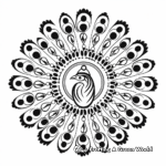 Indian Peacock Mandala Style Coloring Pages 2