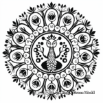 Indian Peacock Mandala Style Coloring Pages 3