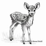 Innocent Baby Deer Coloring Pages for Kids 1