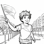 Inspiring Flag-Bearer Leading Olympic Parade Coloring Pages 3