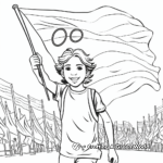 Inspiring Flag-Bearer Leading Olympic Parade Coloring Pages 4