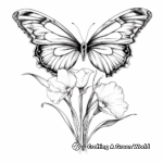 Páginas para colorear inspiradoras Mitad mariposa, mitad lirio 2