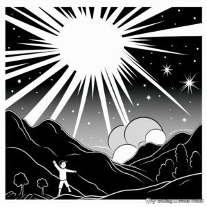 Inspiring Shooting Star Night Sky Coloring Pages 3