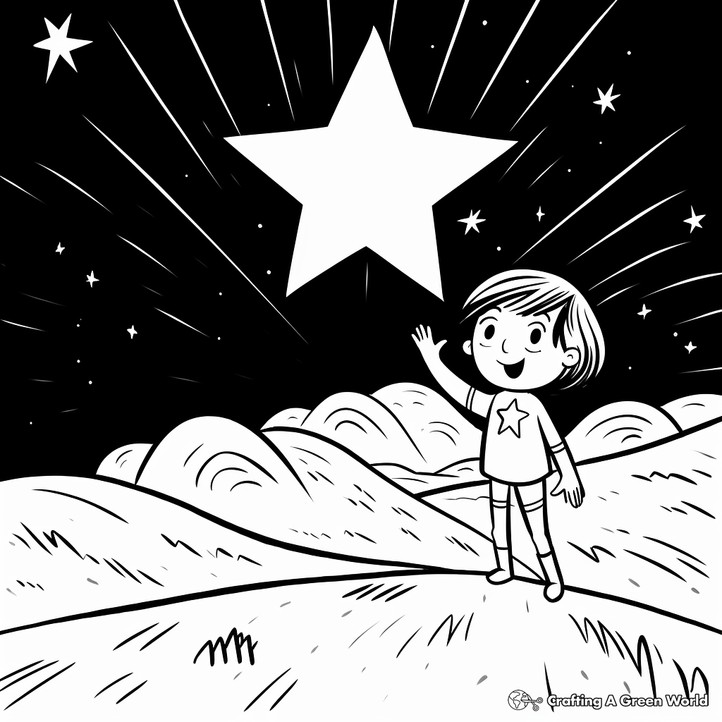 Inspiring Shooting Star Night Sky Coloring Pages 4