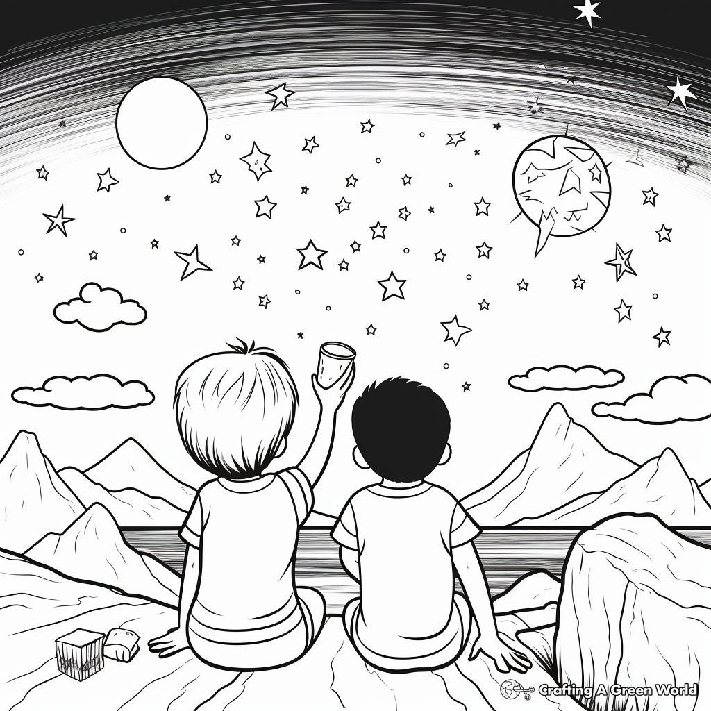 Inspiring Star Gazing Summer Bucket List Coloring Pages 2