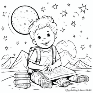 Inspiring Star Gazing Summer Bucket List Coloring Pages 4